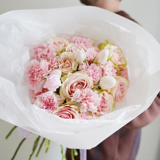 Pink bouquet for women's day
