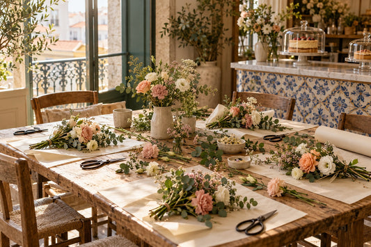 Editorial illustration for A Flower Workshop in Lisbon: Giving a Creative Experience as a Gift