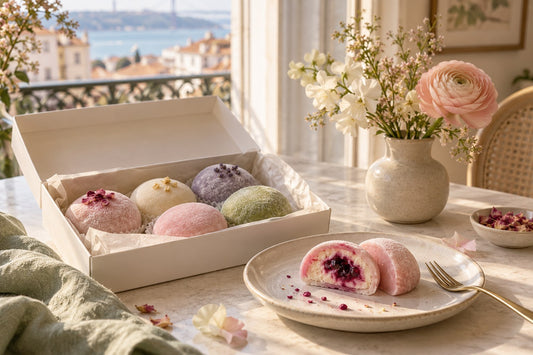 Editorial illustration for Mochi Gift Boxes in Lisbon: Flavours, Box Sizes and Pairings
