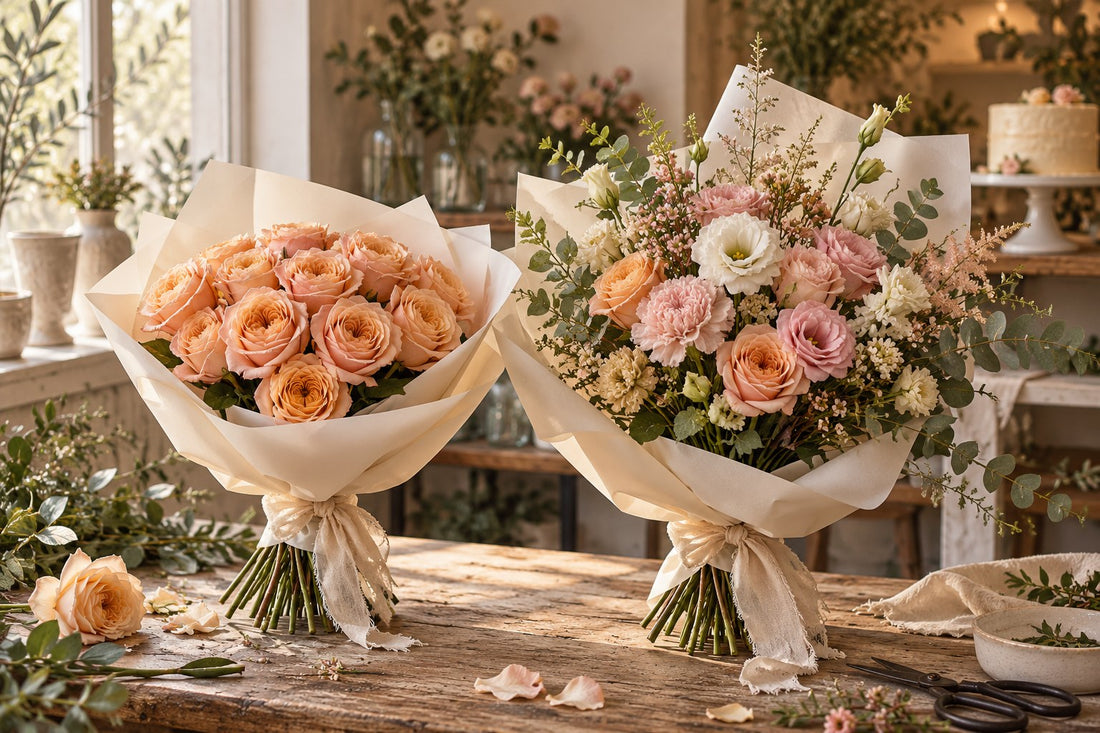 Editorial illustration for A Rose Monobouquet or a Mixed Bouquet? Choosing the Right Floral Style