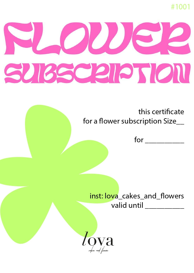 Vale de oferta para subscrição de flores, 4 semanas